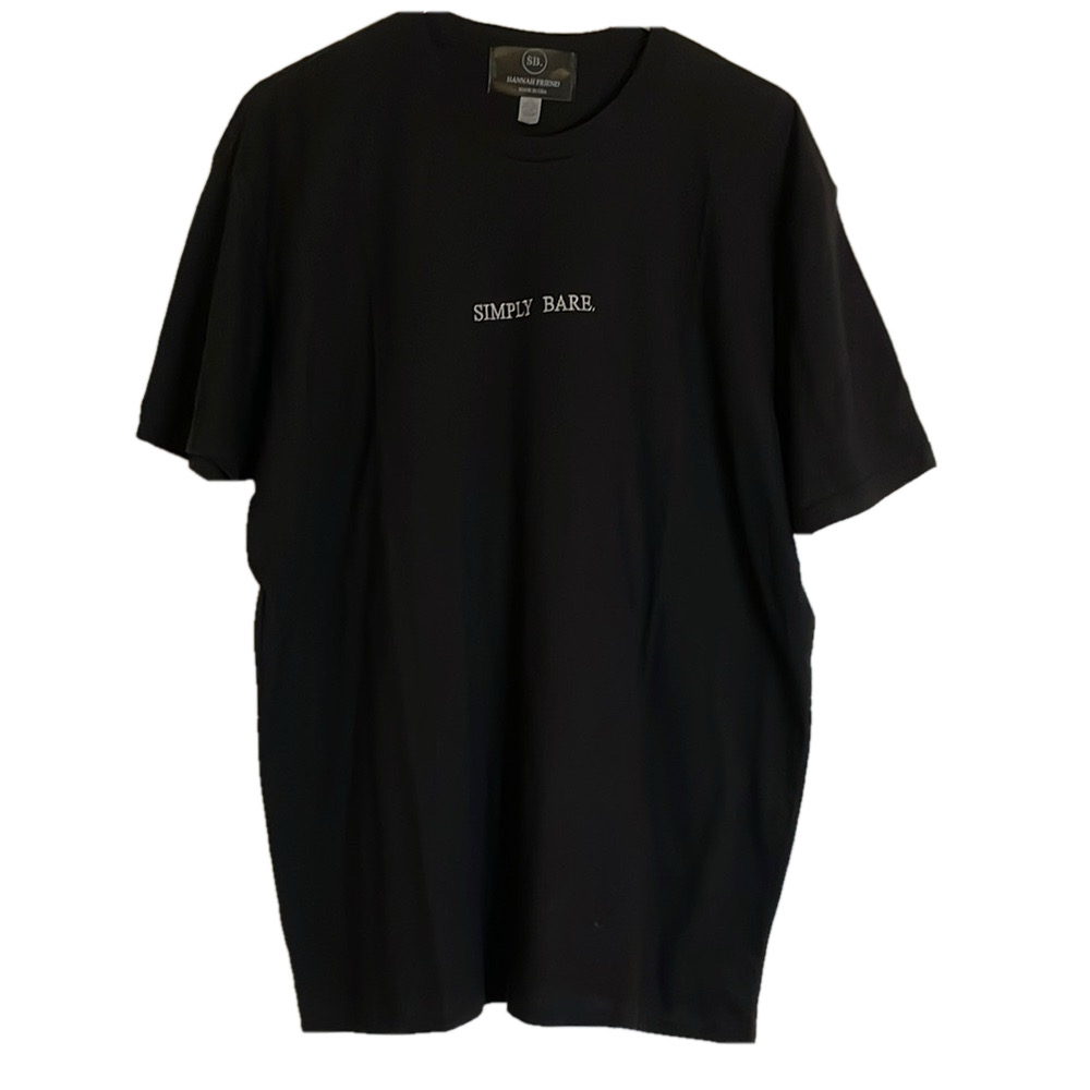 HANNAH FRIEND Simple Bare T-shirt, Men’s Size XL, Black